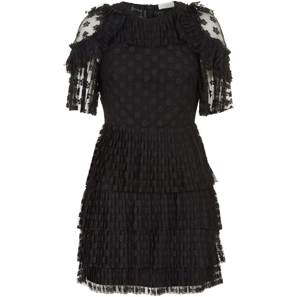 NWT Sandro Beautee Floral-lace Cold-shoulder Dress